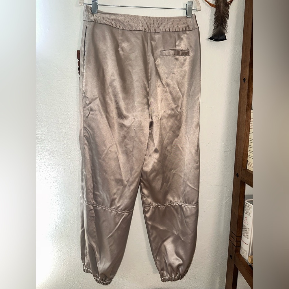 Maeve Satin Jogger Pants in Cream - Picture 6 of 7